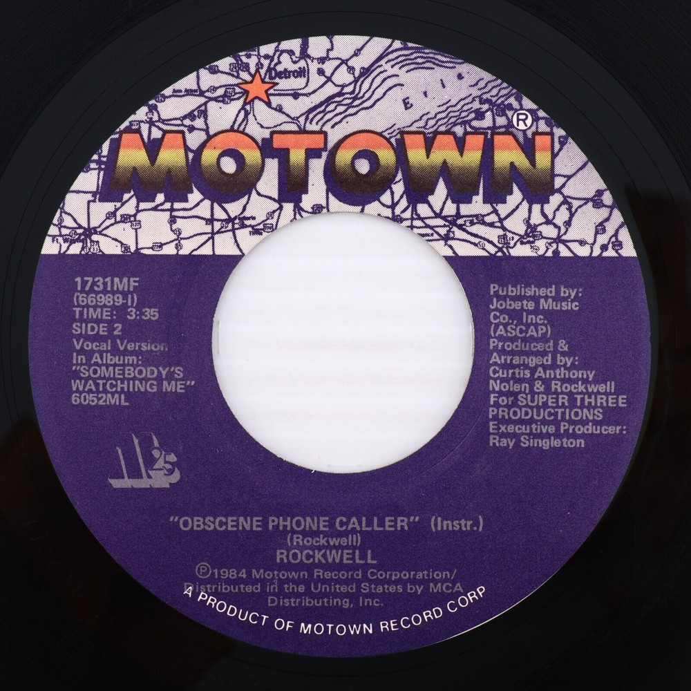 Rockwell - Obscene Phone Caller 1984 Electro-Funk 45 rpm 7" Single Record Motown